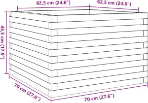 vidaXL Donica ogrodowa, 70x70x45,5 cm, lite drewno sosnowe 10