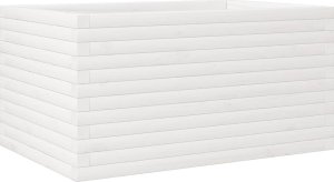 vidaXL Donica ogrodowa, biała, 90x60x45,5 cm, lite drewno sosnowe 6