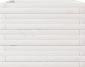 vidaXL Donica ogrodowa, biała, 60x60x45,5 cm, lite drewno sosnowe 5