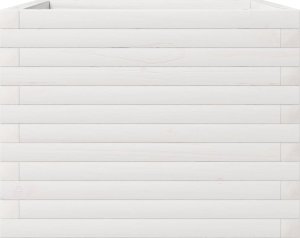 vidaXL Donica ogrodowa, biała, 60x60x45,5 cm, lite drewno sosnowe 6