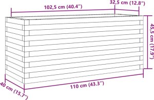 vidaXL Donica ogrodowa, woskowy brąz, 110x40x45,5 cm, drewno sosnowe 10
