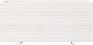 vidaXL Donica ogrodowa, biała, 110x40x49,5 cm, lite drewno sosnowe 5