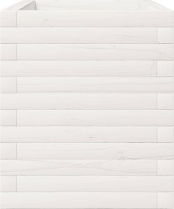 vidaXL Donica ogrodowa, biała, 110x40x49,5 cm, lite drewno sosnowe 6