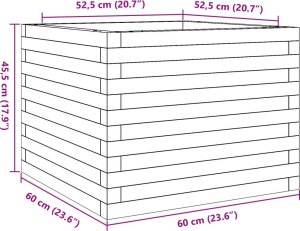 vidaXL Donica ogrodowa, woskowy brąz, 60x60x45,5 cm, drewno sosnowe 10