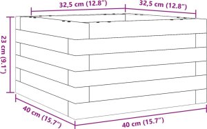 vidaXL Donica ogrodowa, woskowy brąz, 40x40x23 cm, lite drewno sosnowe 10