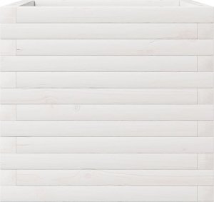 vidaXL Donica ogrodowa, biała, 50x50x45,5 cm, lite drewno sosnowe 5