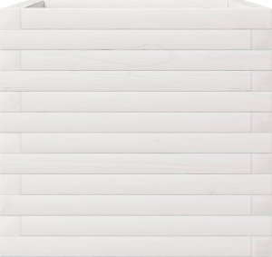 vidaXL Donica ogrodowa, biała, 50x50x45,5 cm, lite drewno sosnowe 6