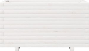 vidaXL Donica ogrodowa, biała, 90x40x49,5 cm, lite drewno sosnowe 5