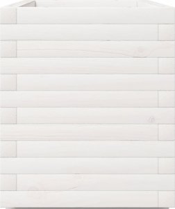 vidaXL Donica ogrodowa, biała, 90x40x49,5 cm, lite drewno sosnowe 6