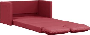 vidaXL Sofa podłogowa 2-w-1, kolor wina, 112x174x55 cm, sztuczna skóra 2