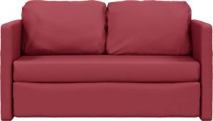 vidaXL Sofa podłogowa 2-w-1, kolor wina, 112x174x55 cm, sztuczna skóra 5