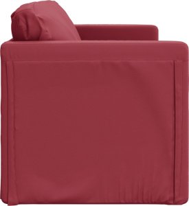 vidaXL Sofa podłogowa 2-w-1, kolor wina, 112x174x55 cm, sztuczna skóra 6