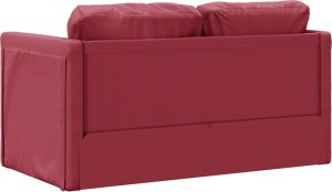 vidaXL Sofa podłogowa 2-w-1, kolor wina, 112x174x55 cm, sztuczna skóra 7