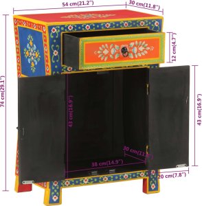 vidaXL Ręcznie malowana szafka, 54x30x74 cm, drewno mango 11