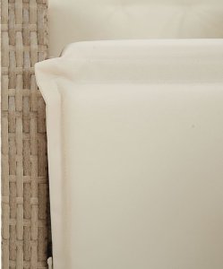 vidaXL 9-cz. zestaw mebli ogrodowych z poduszkami, beżowy, polirattan 6