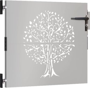 vidaXL Furtka ogrodowa, 85x100 cm, stal kortenowska, motyw drzewa 3