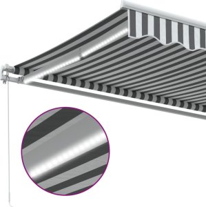 vidaXL Ręcznie zwijana markiza z LED, antracytowo-biała, 300x250 cm 7