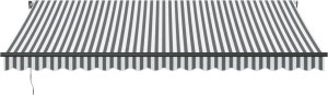 vidaXL Ręcznie zwijana markiza z LED, antracytowo-biała, 450x350 cm 4