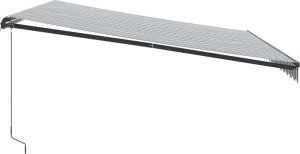 vidaXL Ręcznie zwijana markiza z LED, antracytowo-biała, 450x350 cm 5