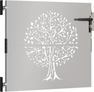 vidaXL Furtka ogrodowa, 85x75 cm, stal kortenowska, motyw drzewa 3