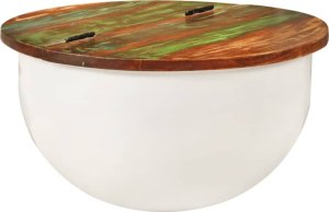 vidaXL Stolik kawowy, biały, 50x27 cm, drewno z odzysku 11