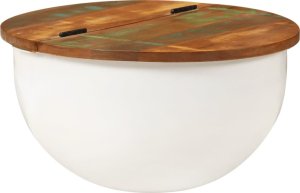 vidaXL Stolik kawowy, biały, 50x27 cm, drewno z odzysku 12