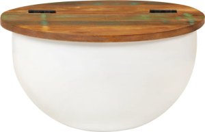 vidaXL Stolik kawowy, biały, 50x27 cm, drewno z odzysku 2