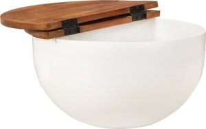 vidaXL Stolik kawowy, biały, 50x27 cm, drewno z odzysku 3