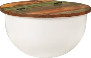 vidaXL Stolik kawowy, biały, 50x27 cm, drewno z odzysku 10