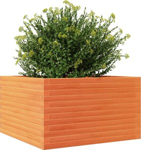 vidaXL Donica ogrodowa, woskowy brąz, 80x80x46 cm, lite drewno sosnowe 4