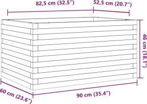 vidaXL Donica ogrodowa, 90x60x46 cm, lite drewno sosnowe 10