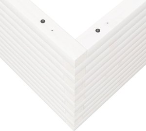 vidaXL Donica ogrodowa, biała, 110x110x46 cm, lite drewno sosnowe 8