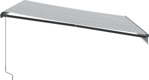 vidaXL Ręcznie zwijana markiza z LED, antracytowo-biała, 400x300 cm 5
