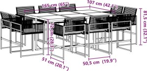 vidaXL 11-cz. zestaw mebli do ogrodu, z poduszkami, czarny rattan PE 8