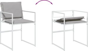 vidaXL 11-cz. zestaw mebli ogrodowych z poduszkami, biały, textilene 5