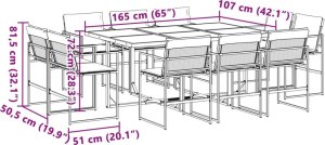 vidaXL 11-cz. zestaw mebli ogrodowych z poduszkami, biały, textilene 8
