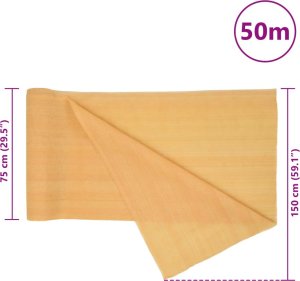 vidaXL Siatka cieniująca, kolor piaskowy, 1,5x50 m, HDPE, 75 g/m 8