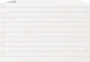 vidaXL Donica ogrodowa, biała, 70x70x46 cm, lite drewno sosnowe 5