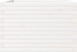 vidaXL Donica ogrodowa, biała, 70x70x46 cm, lite drewno sosnowe 6