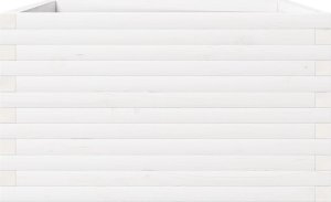 vidaXL Donica ogrodowa, biała, 80x80x46 cm, lite drewno sosnowe 5