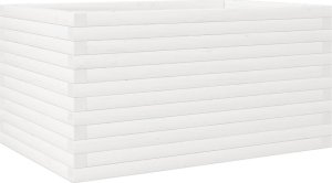 vidaXL Donica ogrodowa, biała, 90x60x46 cm, lite drewno sosnowe 2