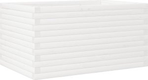 vidaXL Donica ogrodowa, biała, 90x60x46 cm, lite drewno sosnowe 7