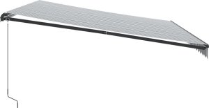 vidaXL Ręcznie zwijana markiza z LED, antracytowo-biała, 500x300 cm 5