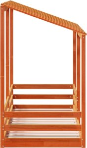 vidaXL Rama łóżka dziecięcego z daszkiem, woskowy brąz, 75x190 cm 5