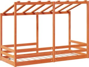 vidaXL Rama łóżka dziecięcego z daszkiem, woskowy brąz, 75x190 cm 6