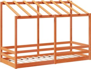 vidaXL Rama łóżka dziecięcego z daszkiem, woskowy brąz, 90x190 cm 3