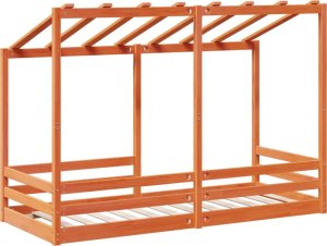 vidaXL Rama łóżka dziecięcego z daszkiem, woskowy brąz, 90x190 cm 6