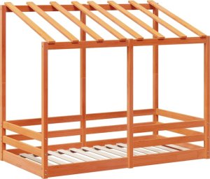 vidaXL Rama łóżka dziecięcego z daszkiem, woskowy brąz, 70x140 cm 3