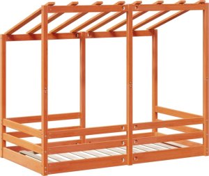 vidaXL Rama łóżka dziecięcego z daszkiem, woskowy brąz, 70x140 cm 6
