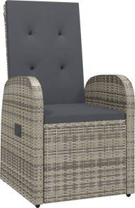 vidaXL 7-cz. zestaw mebli ogrodowych z poduszkami, szary, rattan PE 3